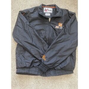 Vintage Chase Authentics Jacket Mens Medium Tony Stewart Black Long sleeve Nylon